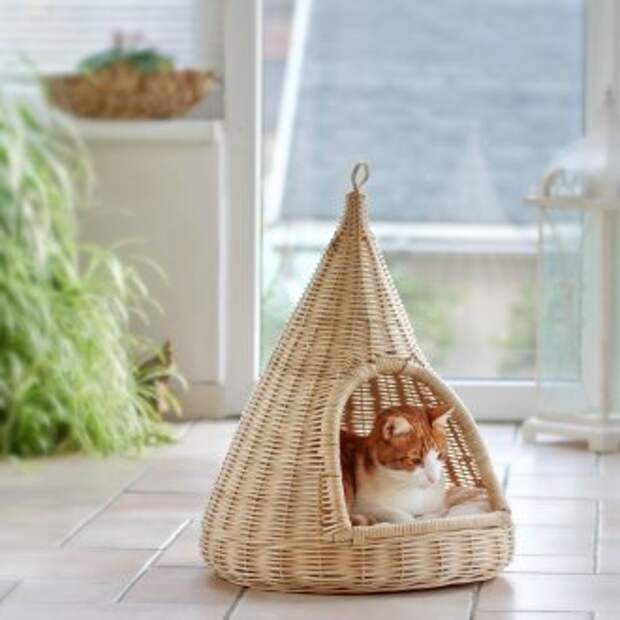 Домик для кошки плетеный