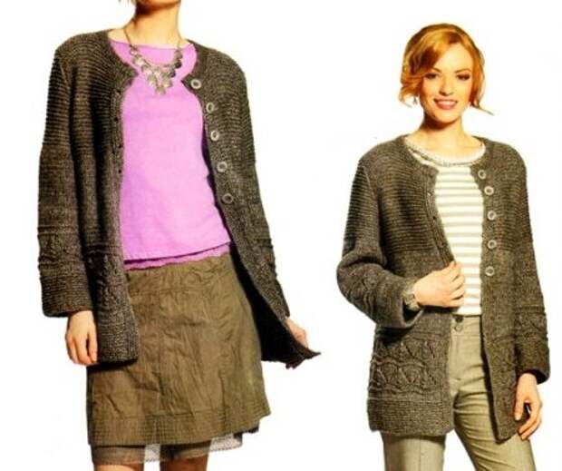 Тёплая вязаная кофта