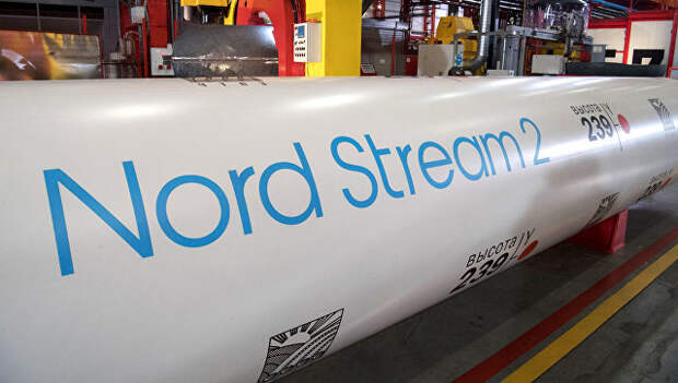 Труба с надписью Nord Stream 2. Архивное фото