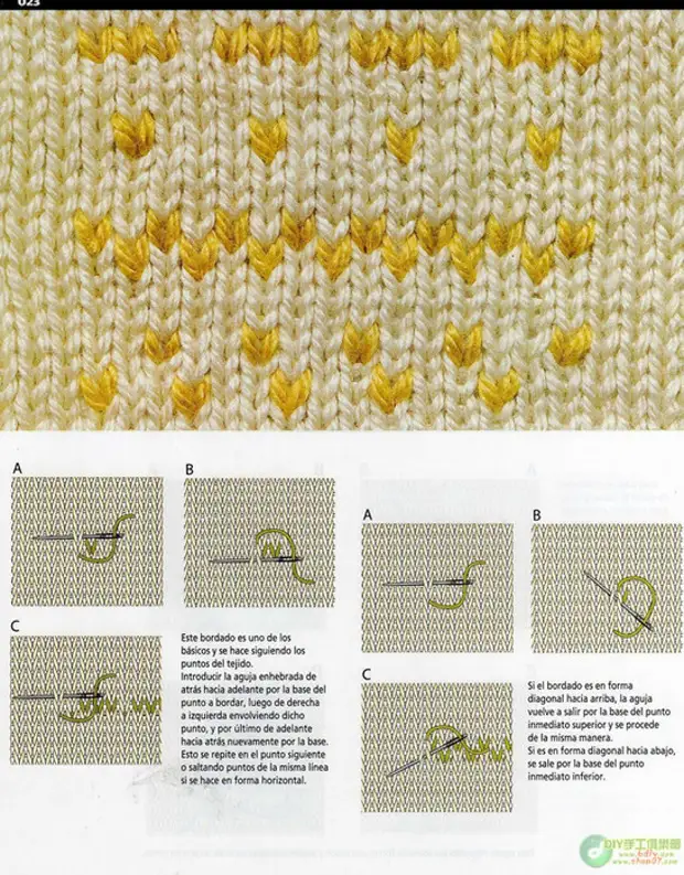 Схемы вышивки по вязаному полотну