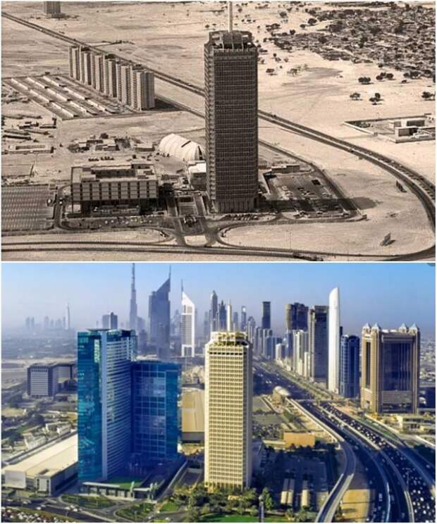 Всемирный Торговый центр свободной экономической зоны 1986 и 2012 гг. (Дубаи, ОАЭ). | Фото: chatru.com/ thrillophilia.com.