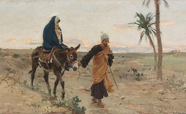 Бегство в Египет (1904 год). Художник: Рафаэлло Сорби.