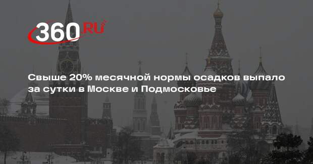 Синоптик Тишковец: более 20% нормы осадков выпало за сутки в Москве и области