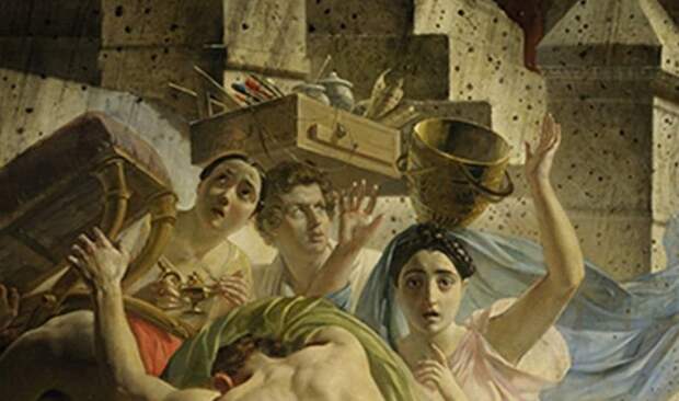 Фрагмент картины Последний день Помпеи, где воплощены образы Юлии Самойловой и Карла Брюллова