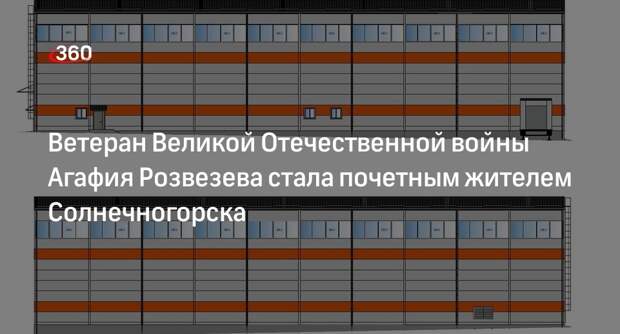 Ветеран Великой Отечественной войны Агафия Розвезева стала почетным жителем Солнечногорска