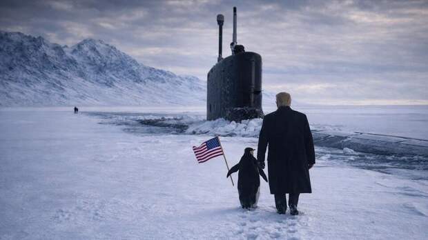 Глава ВМС США опубликовал фото Трампа с пингвином и подлодкой