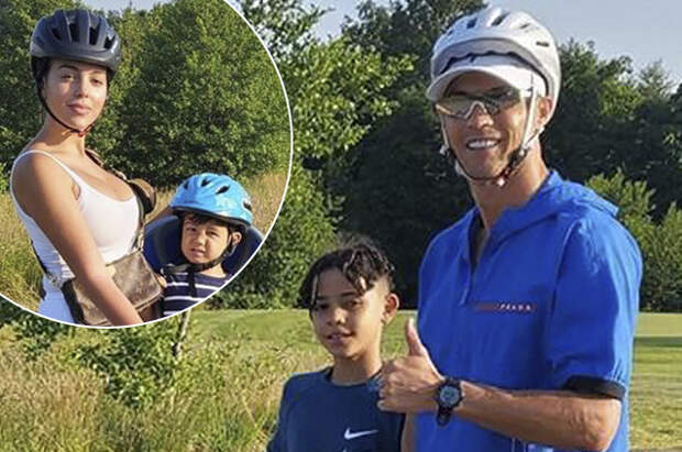 Криштиану Роналду и Джорджина Родригес весело проводят время с детьми на карантине