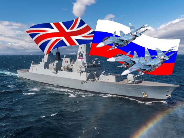 Об имитации масштабной атаки авиацией России британского военного эсминца сообщили английские СМИ ("Daily Star" и "Channel 5") 