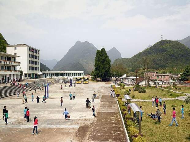 Pei Qiao Central Middle School, Циньюань, Китай дети, игровые площадки, мир, путешествия, страны