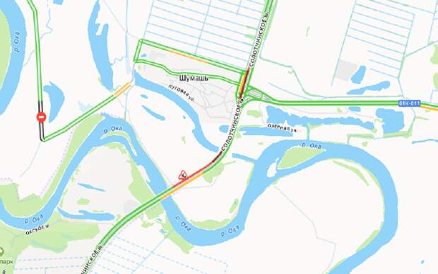Рязанских водителей возмутила пробка из-за ремонта у Солотчинского моста