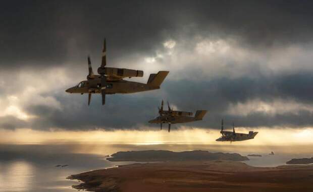 На фото: дальний ударный самолёт (FLRAA) армии США MV-75.