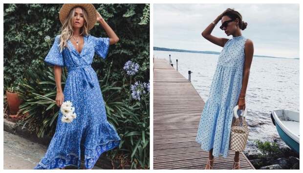 15 роскошных летних платьев в синих оттенках