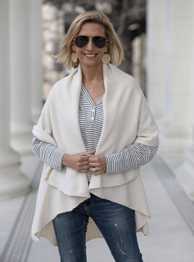 cream cape vest for women