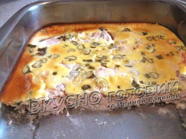 Куриное филе в яично-сметанной заливке