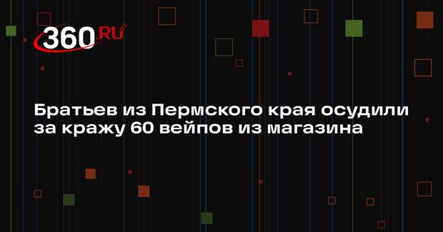 МВД: в Пермском крае осудили братьев, укравших 60 вейпов за шесть минут