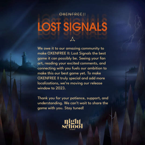 Oxenfree 2: Lost Signals перенесли на следующий год