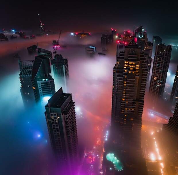 Восхитительные городские пейзажи Дубая и Сингапура во время грозы