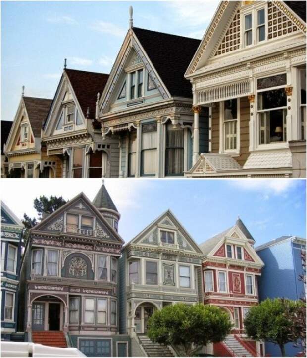 Филигранная работа мастеров особо четко видна на ярком фоне фасада Painted Ladies СанФранциско Фото amusingplanetcom