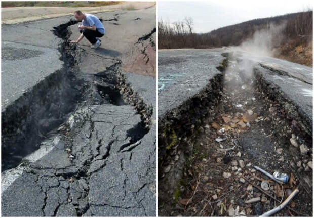 Горящий город Централия, Пенсильвания.
