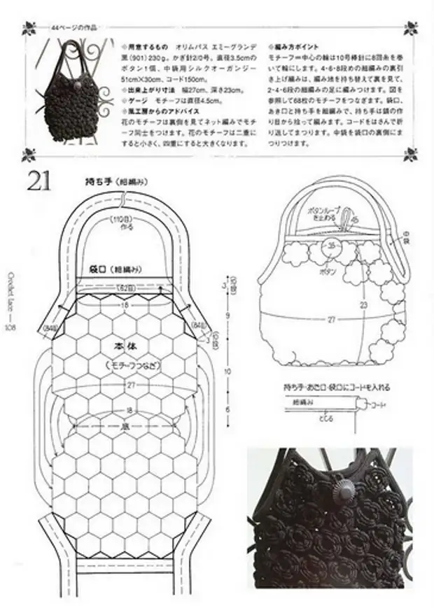 Крючком сумки из мотивов крючком схемы и описание