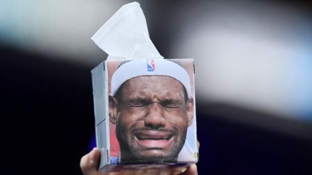 LeBron James on a tissue box