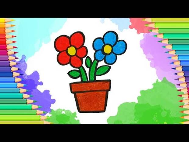 Как нарисовать цветы на 8 марта l Простые рисунки для детей