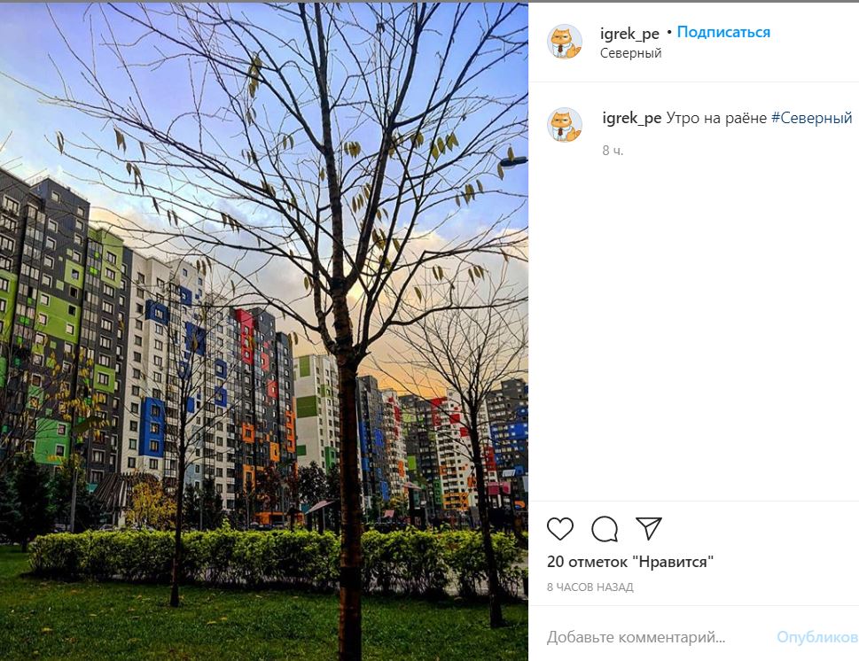 Фотокадр: осеннее утро в цветных домах