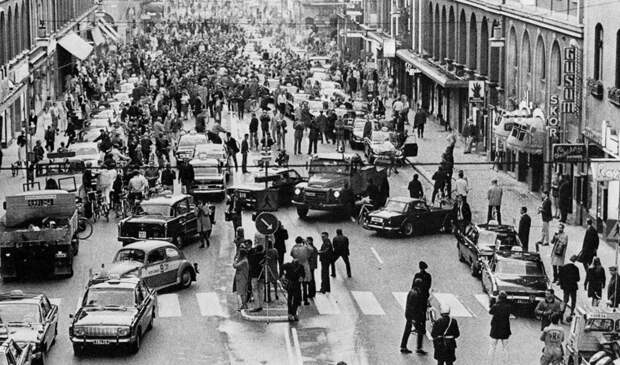 Вот что представляли собой улицы Швеции в «День H» авто, левый, правый, руль, факты