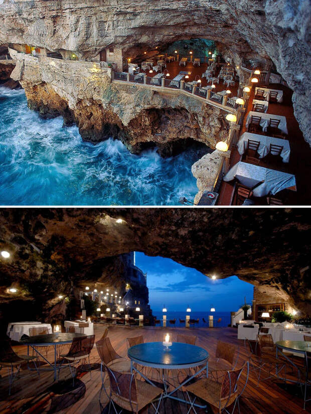 Ресторан в пещере, Grotta Palazzese, Апулия, Италия мир, подборка, ресторан