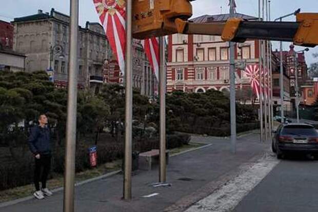 Владивосток ко Дню Победу украсили флагами ВМС Японии