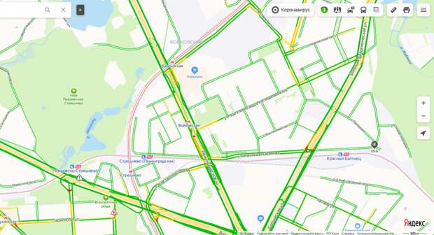 Пробки на Ленинградском шоссе утром 4 июня составляют три балла