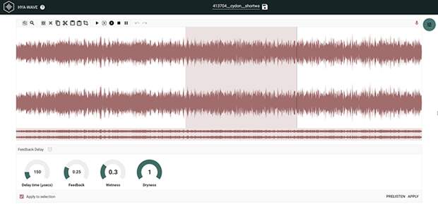 HYA WAVE Browser Audio Editor