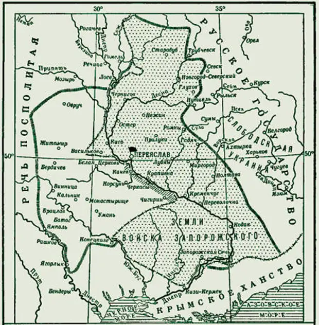 Переяславская рада 1654 карта