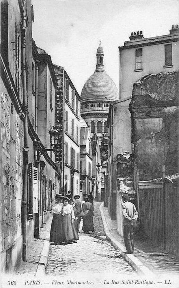 Улочки Монмартра. Париж. 1913 города, история, старые фотографии
