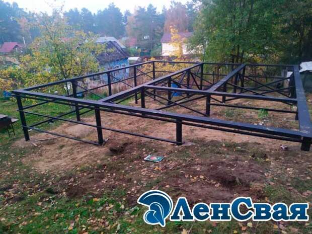 Винтовые сваи на участке с большим уклоном