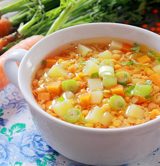 Овощной суп с чечевицей : пошаговый рецепт с фото, купить ингредиенты