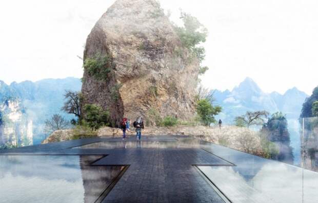 Проект стеклянного моста внациональном лесном парке Чжанцзянцзе (Китай).