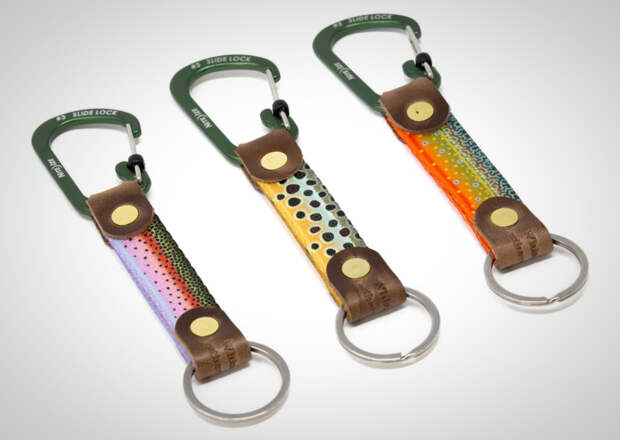 Whiskey Leatherworks Trout Print Key Hooks