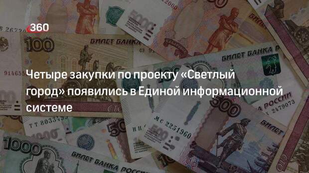 Четыре закупки по проекту «Светлый город» появились в Единой информационной системе
