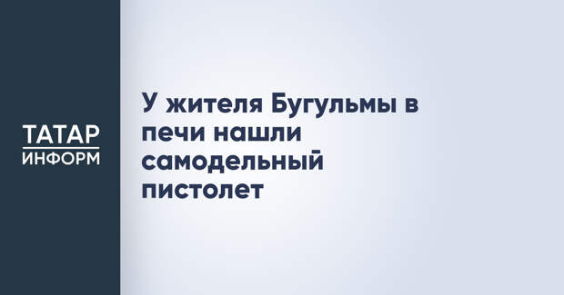 У жителя Бугульмы в печи нашли самодельный пистолет
