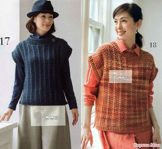 Вязание-крючок-БЕЗРУКАВКИ