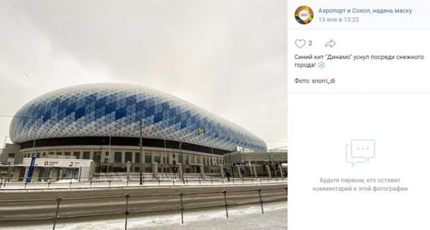 Фото дня «синий кит» на Ленинградском проспекте