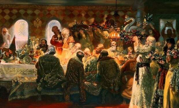Пир Ивана Грозного XVI век, Монархи и правители, Питание и продукты, россия