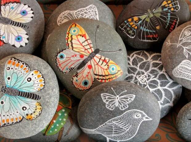 рисование на камнях роспись камней для сада камни декорация