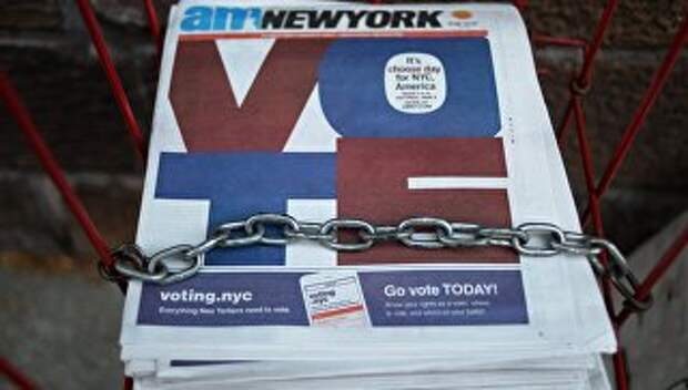 Газета в день выборов президента США в Нью-Йорке. Архивное фото