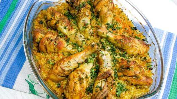 Как приготовить на обед куриные ножки с ароматным рисом видео, еда, кулинария, обед, рецепт