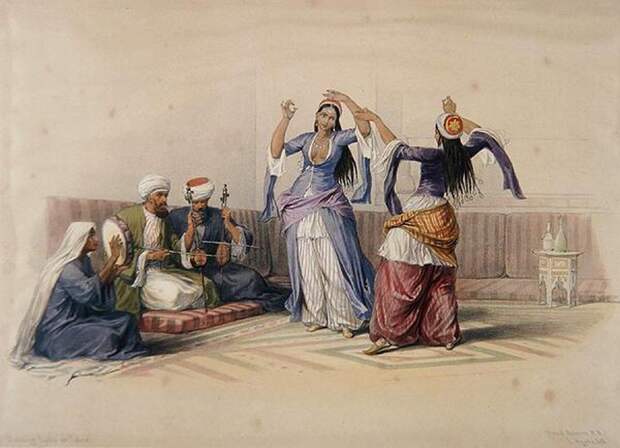 Рисунок Дэвида Робертса изображает египетский танец.