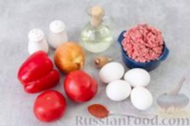 Фото приготовления рецепта: Шакшука с мясным фаршем - шаг №1