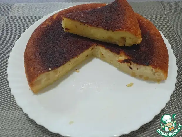 Кекс на кефире с яблоками