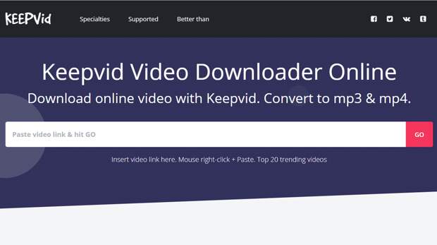 Keepv online video downloader